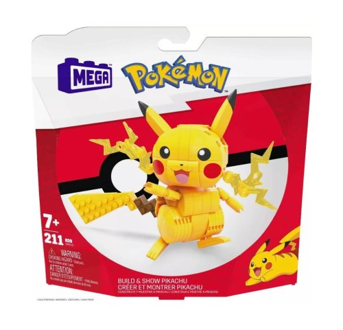Figurina de asamblat mega bloks construcx pokemon pikachu 211 piese