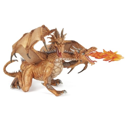Figurina papo dragon auriu cu 2 capete