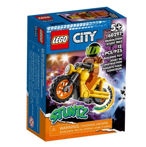 Lego city motocicleta de cascadorii cu impact 60297