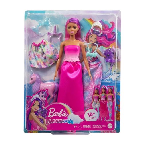 Papusa barbie dreamtopia cu haine sirena si accesorii
