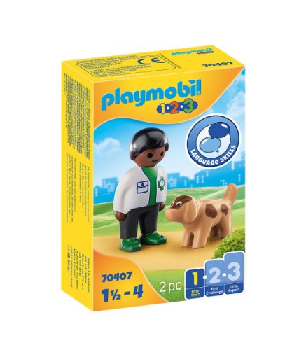 Playmobil pm70407 1.2.3 veterinar cu catel
