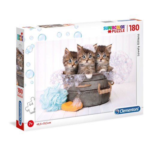Puzzle 180 piese clementoni lovely kittens