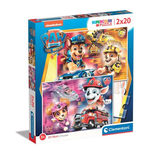 Puzzle 2x20 piese clementoni paw patrol the movie 24786