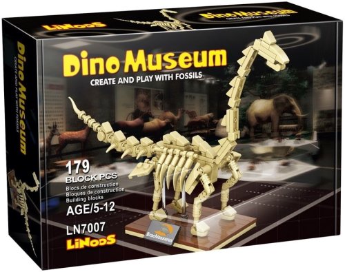 Linoos Set de constructie fossil building blocks dino museum brachiosaurus