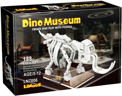 Linoos Set de constructie fossil building blocks dino museum mammoth