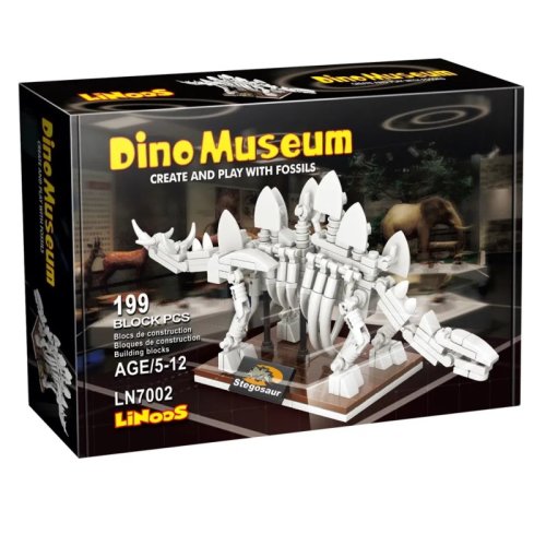 Linoos Set de constructie fossil building blocks dino museum stegosaurus