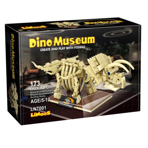 Set de constructie fossil building blocks dino museum triceratops