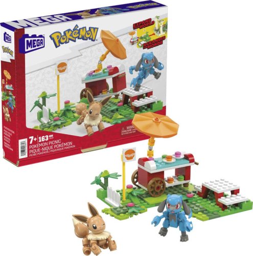 Mattel Set de constructie mega bloks pokemon poke puff picnic 163 piese