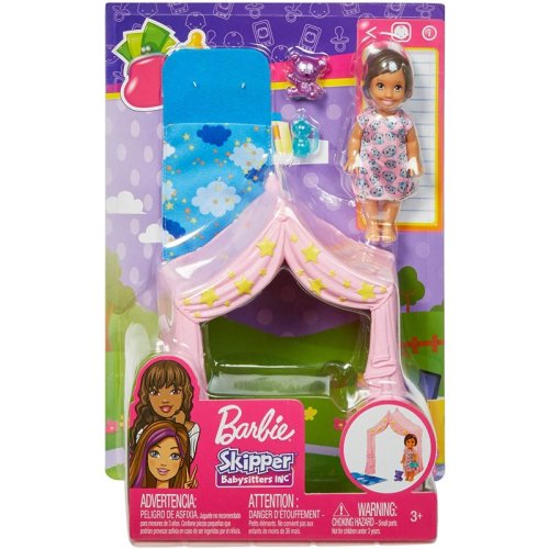 Set de joaca cu carucior barbie family babysitters