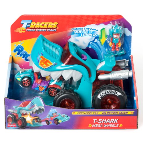 Set de joaca cu masinuta t-racers mega wheel t-shark