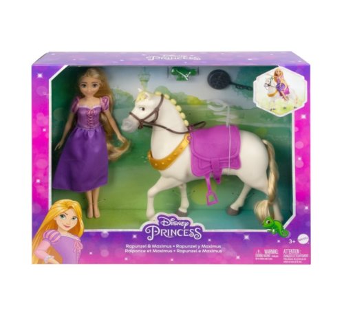 Mattel Set papusa disney princess rapunzel si calul maximus