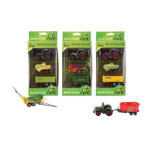 Tractor cu 2 remorci john toys farm masters 1:64 diverse modele