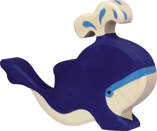 Figurina din lemn - balena albastra