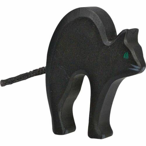 Jucaresti Figurina din lemn - pisica neagra