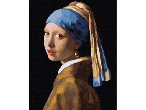 Pictura pe numere - fata cu cercel de perla (johannes vermeer) 40 x 50 cm
