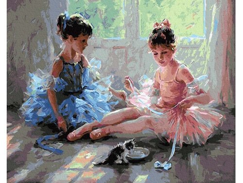 Pictura pe numere - micutele balerinele 40 x 50 cm