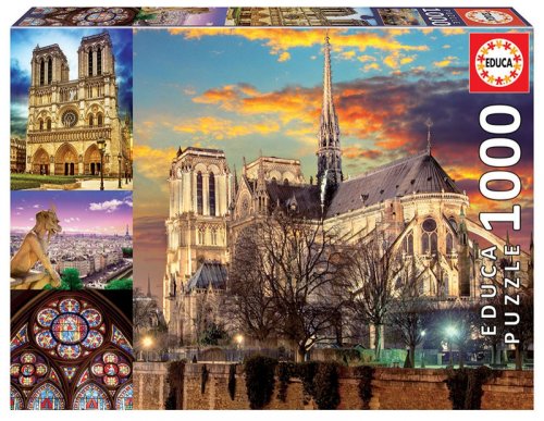 Jucaresti Puzzle cu 1000 de piese - colaj foto notre-dame din paris