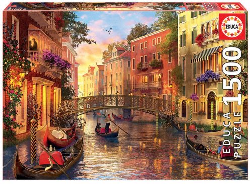 Jucaresti Puzzle cu 1500 de piese - apus de soare în veneția
