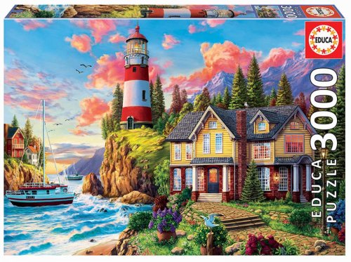 Jucaresti Puzzle cu 3000 de piese - farul de lângă ocean