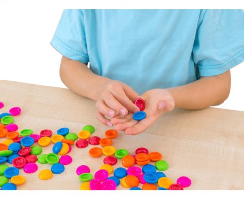 Jucaresti Set de 250 de pietre colorate din plastic pentru numărare și sortare