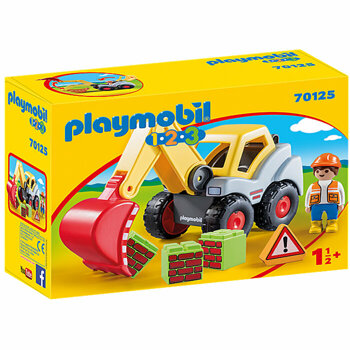Playmobil 1.2.3 - excavator cu brat mobil