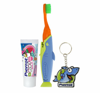 Set igiena orala pentru copii travel ( periuta de dinti, pasta de dinti, accesoriu pentru pasta de dinti) PIERROT