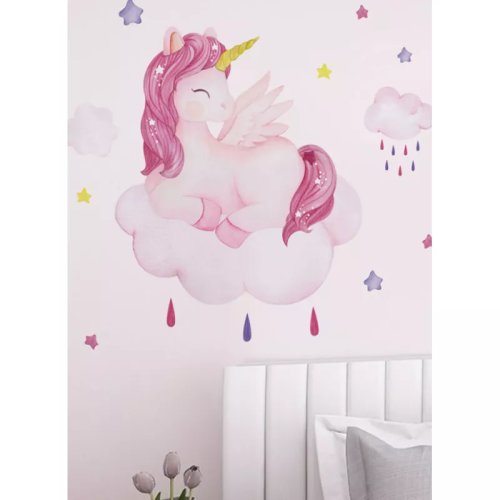 Sticker perete autocolant unicorn pe nor 30x60cm