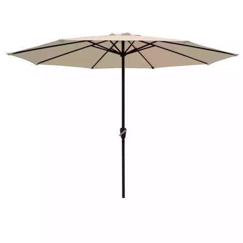Umbrela soare pentru terasa rotunda structura metal crem 300 cm