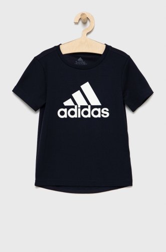Adidas performance tricou copii he9331 culoarea albastru marin, cu imprimeu