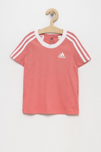 Adidas performance tricou de bumbac pentru copii hb7923 culoarea roz