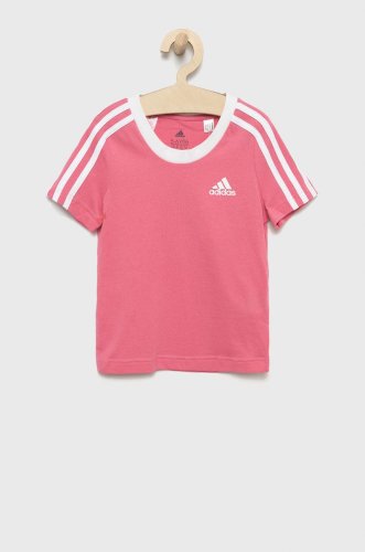 Adidas performance tricou de bumbac pentru copii hc0087 culoarea roz