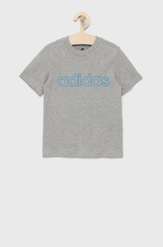 Adidas performance tricou de bumbac pentru copii he9272 culoarea gri, cu imprimeu