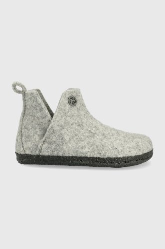 Birkenstock papuci de lana pentru copii culoarea gri