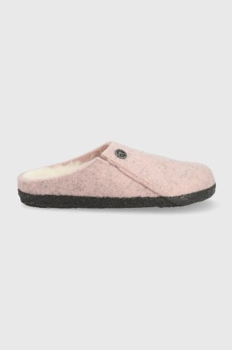 Birkenstock papuci de lana pentru copii culoarea roz