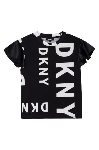 Dkny tricou de bumbac pentru copii culoarea negru