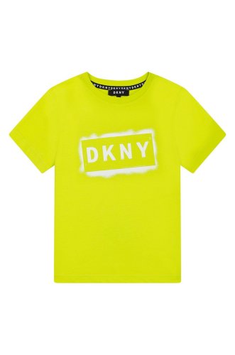 Dkny tricou de bumbac pentru copii culoarea verde, cu imprimeu