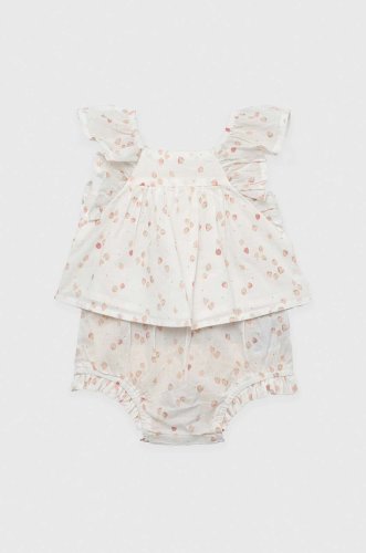 Gap rochie din bumbac pentru bebeluși culoarea alb