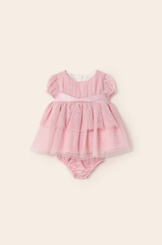 Mayoral newborn rochie fete culoarea roz, mini, evazati