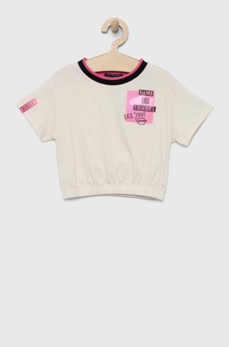 Sisley tricou de bumbac pentru copii culoarea bej