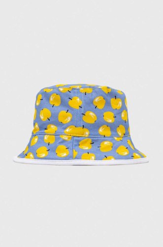 United colors of benetton pălărie reversibilă din bumbac pentru copii culoarea galben, bumbac
