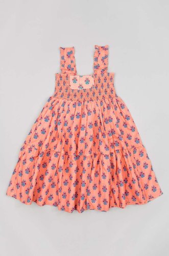 Zippy rochie din bumbac pentru copii culoarea roz, mini, evazati
