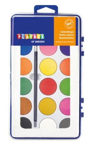 Playbox Paleta acuarele cu 18 culori si pensula