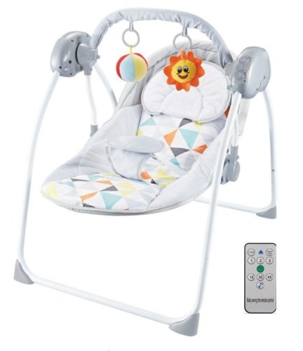 Balansoar bebelusi cu telecomanda, grey zoo - krista 