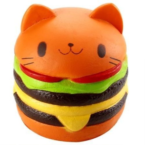 Jucarie squishy parfumata hamburger pisica