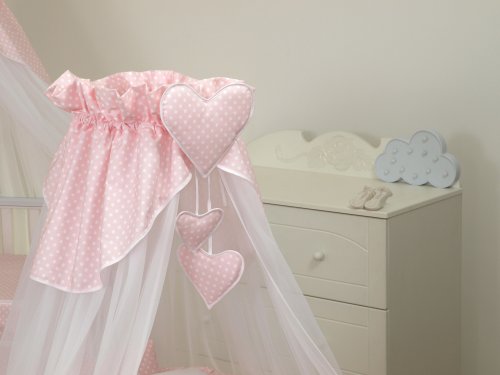 Amy Baldachin din tul pentru patut bebe bear heart pink 160x600 cm