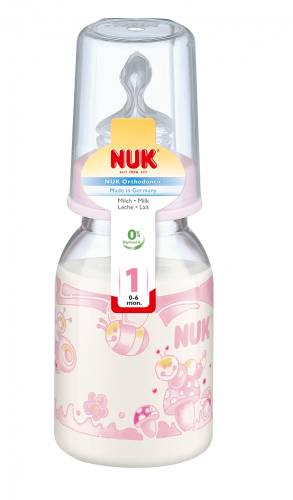 Nuk Biberon pp baby 110ml + tetina silicon lapte, mar.1 (0-6 luni)