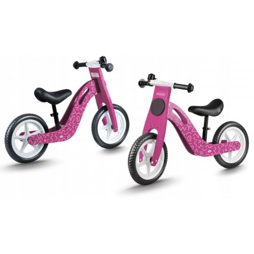 Bicicleta de lemn fara pedale ricokids rc-614 roz
