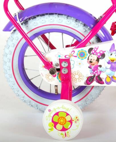 E&l Cycles Bicicleta el minnie mouse 12 inch cu portbagaj
