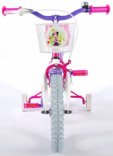 Volare Bicicleta pentru fete 14 inch cu scaun pentru papusi roti ajutatoare si cosulet minnie mouse