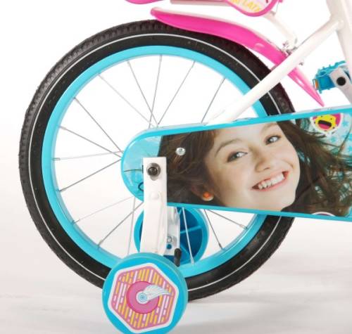 Volare Bicicleta pentru fete 16 inch cu scaun pentru papusi roti ajutatoare si cosulet soy luna